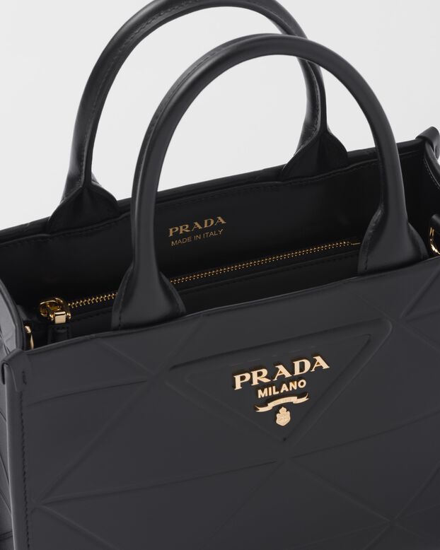 Mini Prada Symbole leather bag with stitching, , hi-res