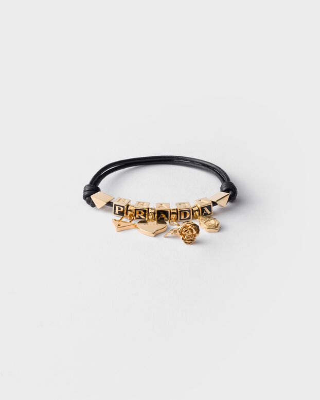 Nappa leather and metal bracelet, , hi-res