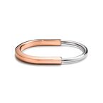 Tiffany Lock Bangle in Rose and White Gold - Size Small