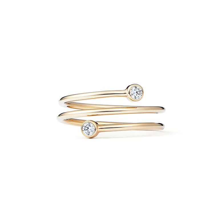 Elsa Peretti&reg; Diamond Hoop three-row ring in 18k gold with diamonds. - Size 5, , hi-res