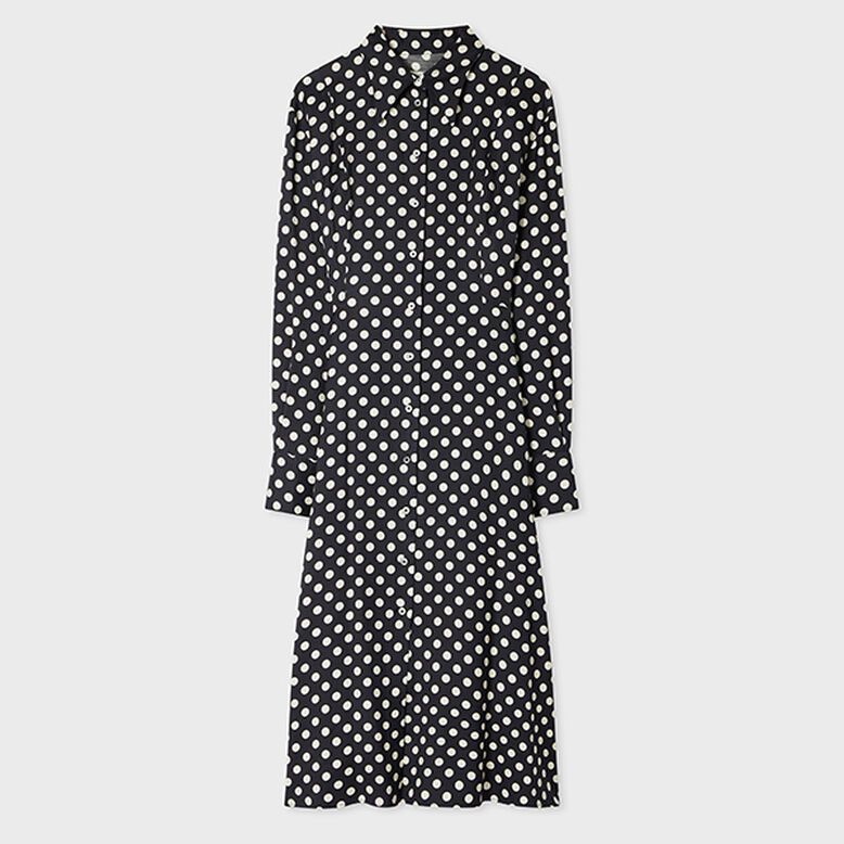 Women's Polka Dot Shirt Dress, , hi-res