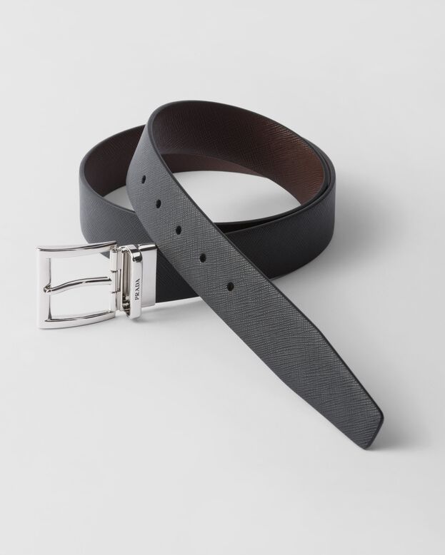 Saffiano Leather Reversible Belt, , hi-res