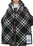 Check Wool Hooded Scarf, , hi-res