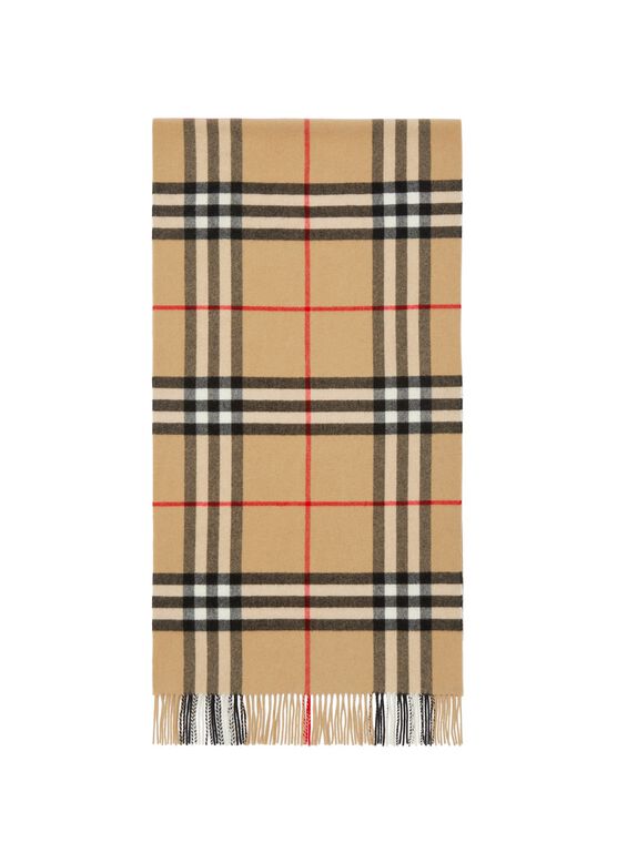 Wide Check Cashmere Scarf, , hi-res