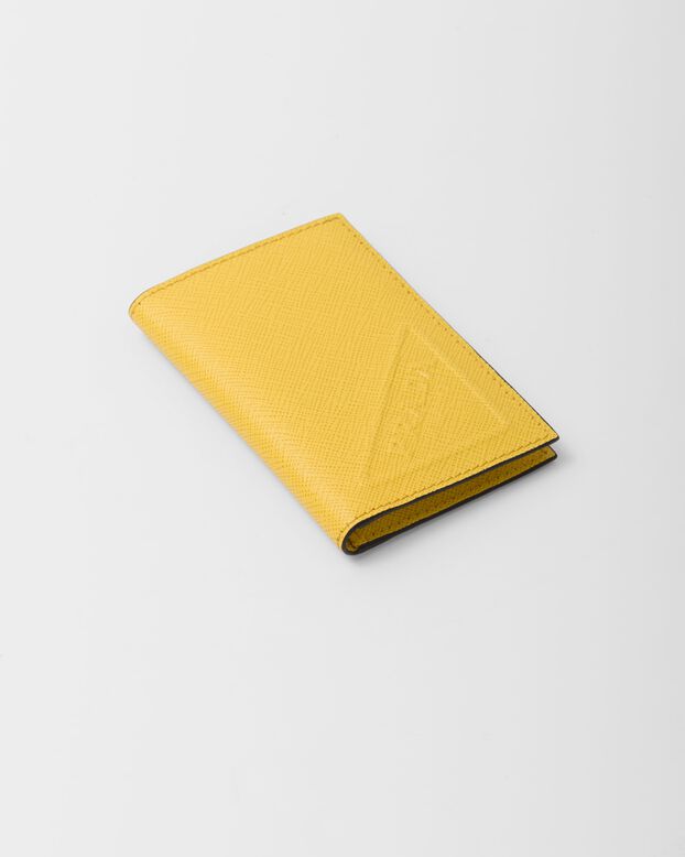 Saffiano leather card holder, , hi-res