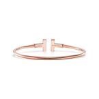 Tiffany T Wire Bracelet in Rose Gold with Diamonds and Mother-of-pearl, , hi-res