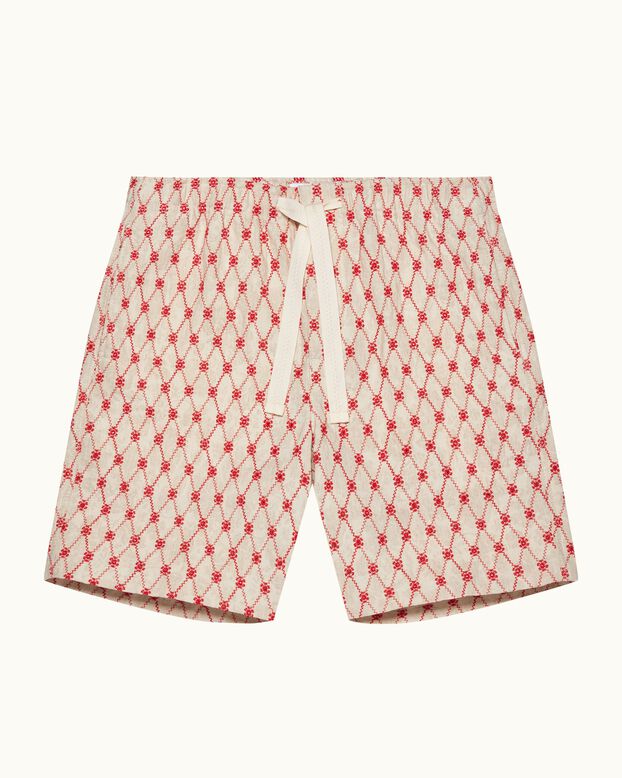 Alex Short Lattice Summer Red/White Sand, , hi-res