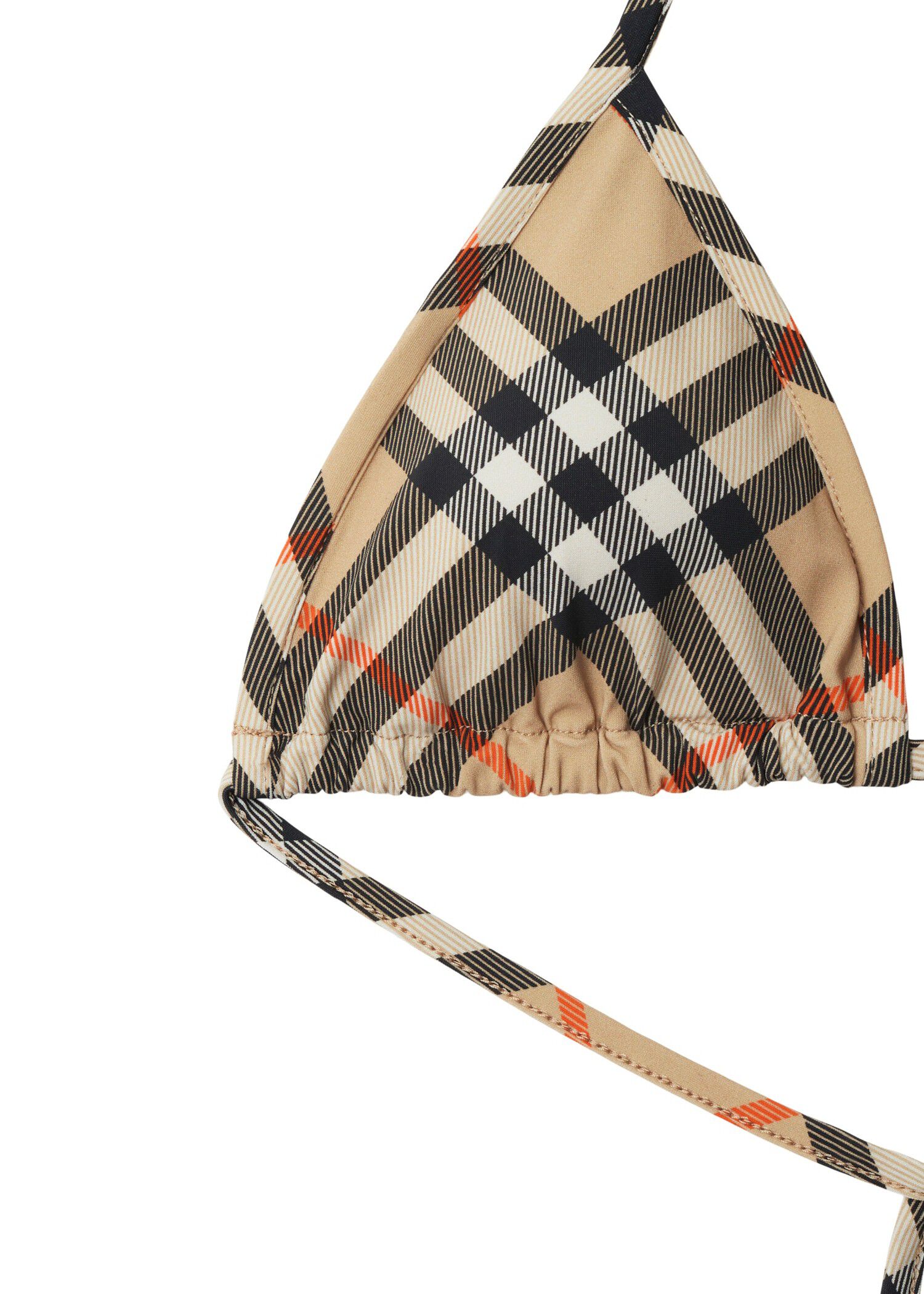 BURBERRY｜ (Check Trim Bikini (8070464)) Burberry check-print Bikini Briefs | Neutrals | FARFETCH