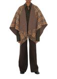 Reversible Check Cashmere Wool Cape, , hi-res