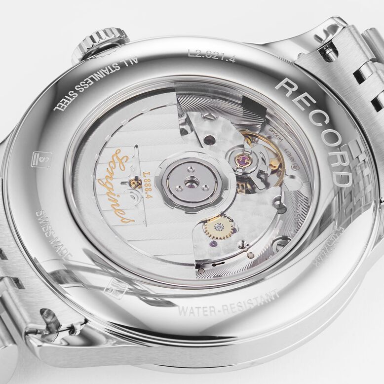 Record 40mm Mens Watch Sunray Silver, , hi-res