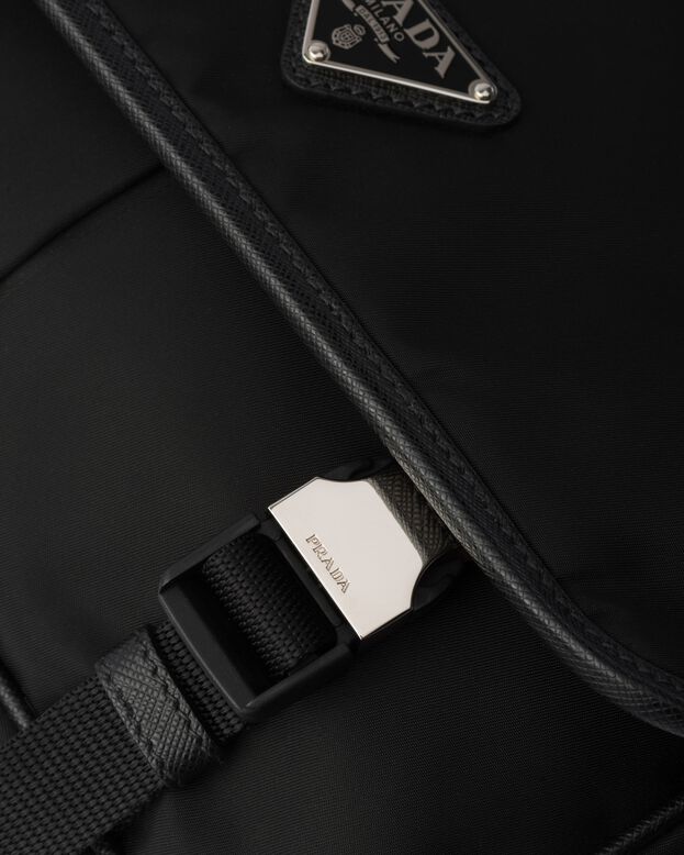 Re-Nylon and Saffiano leather shoulder bag, , hi-res