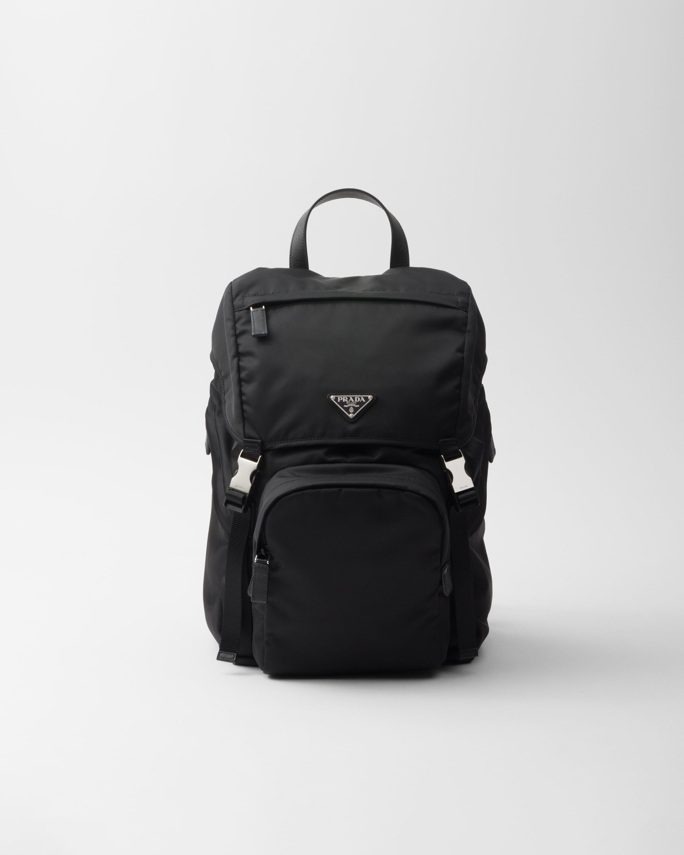 Prada black leather backpack outlet