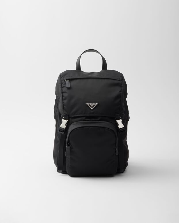 Re-Nylon and Saffiano leather backpack, , hi-res