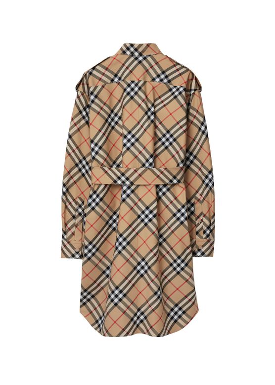 Check Cotton Shirt Dress, , hi-res