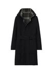 Reversible Wool Hooded Wrap Coat
