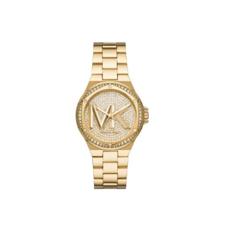MK7229 Lennox Three-Hand Gold-Tone Stainless Steel Watch, , hi-res