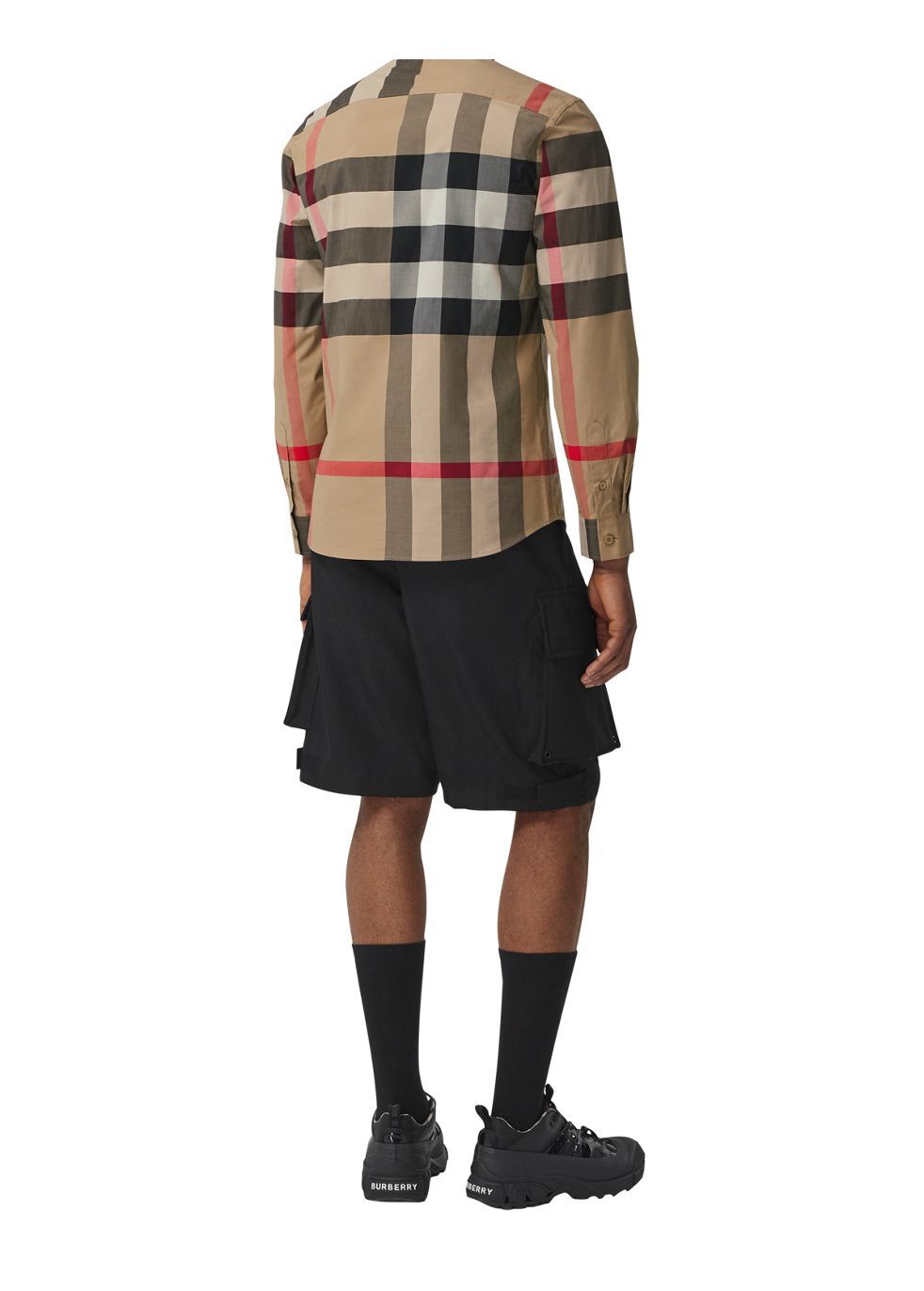 Burberry check detail stretch cotton top hot sale