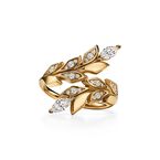Tiffany Victoria® Vine Bypass Ring in Yellow Gold with Diamonds - Size 6