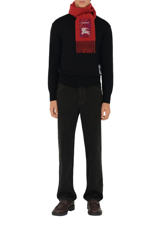 Check Label Cashmere Scarf, , hi-res