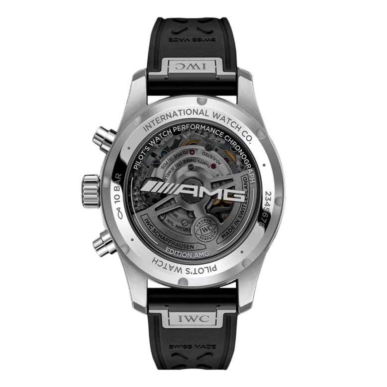 Pilot Performance Chronograph 41mm AMG Mens Watch Black Rubber, , hi-res