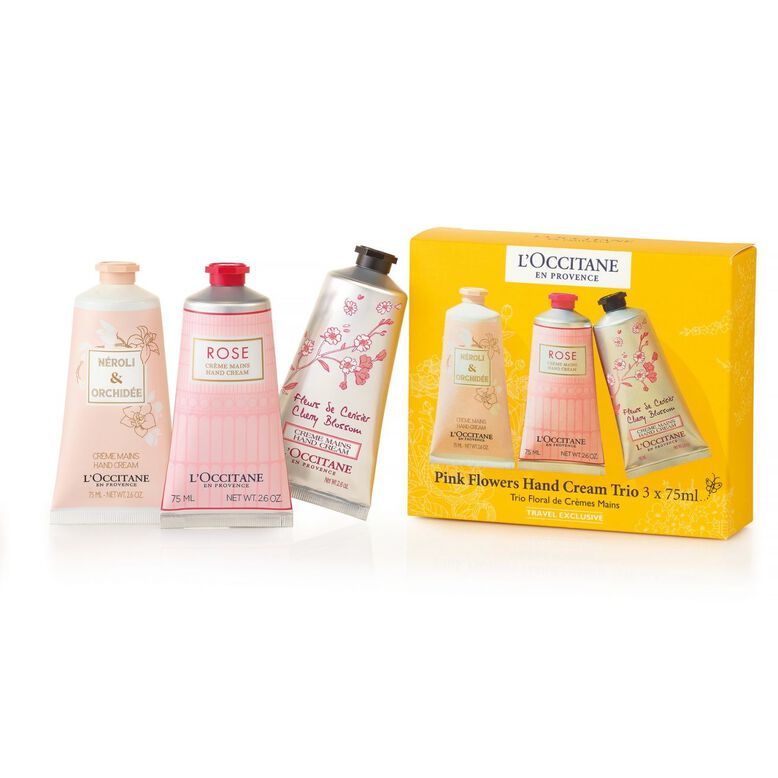 Pink Flowers Hand Cream Trio Set, , hi-res