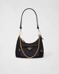 Re-Nylon and brushed leather mini-bag
