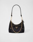 Re-Nylon and brushed leather mini-bag, , hi-res