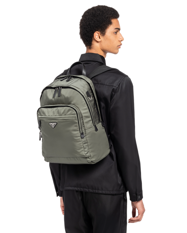 Re-Nylon and Saffiano leather backpack, , hi-res