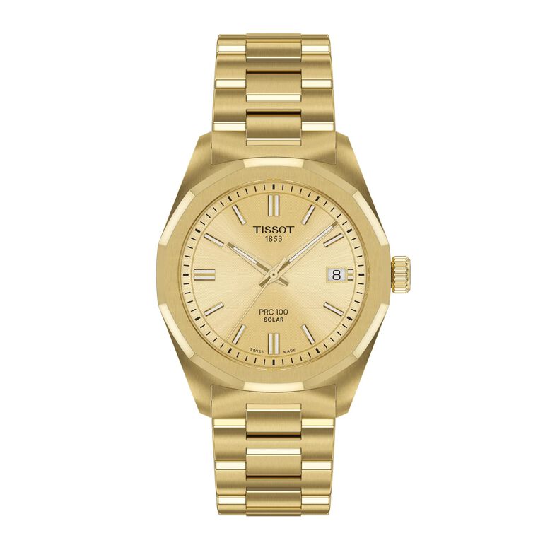 PRC 100 Solar Quartz 34mm Gold Ladies Watch, , hi-res