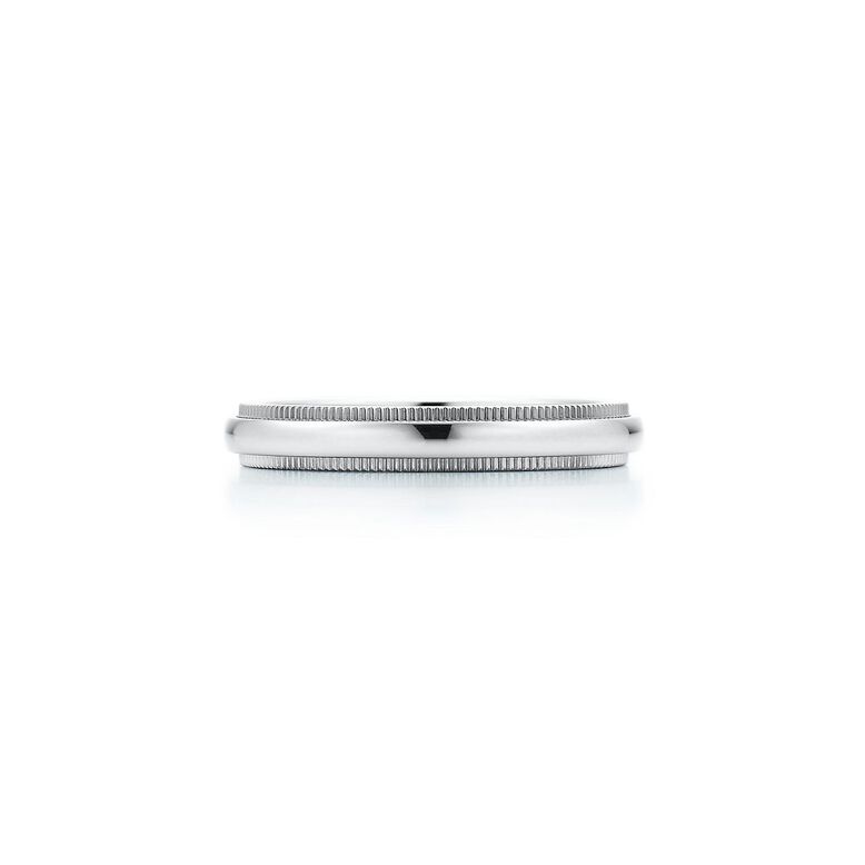 Tiffany Together Milgrain Band Ring in Platinum, 3 mm Wide - Size 7 1/2, , hi-res