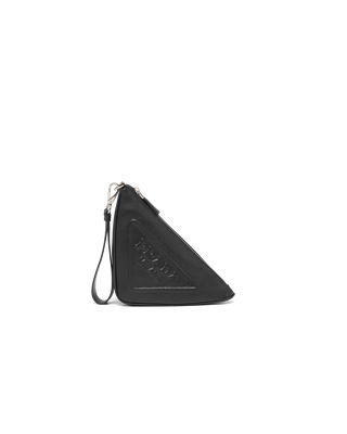 Leather Prada Triangle pouch