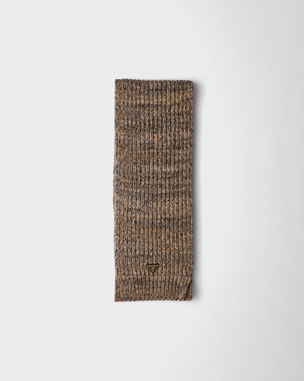 M&eacute;lange wool and cashmere scarf, , hi-res