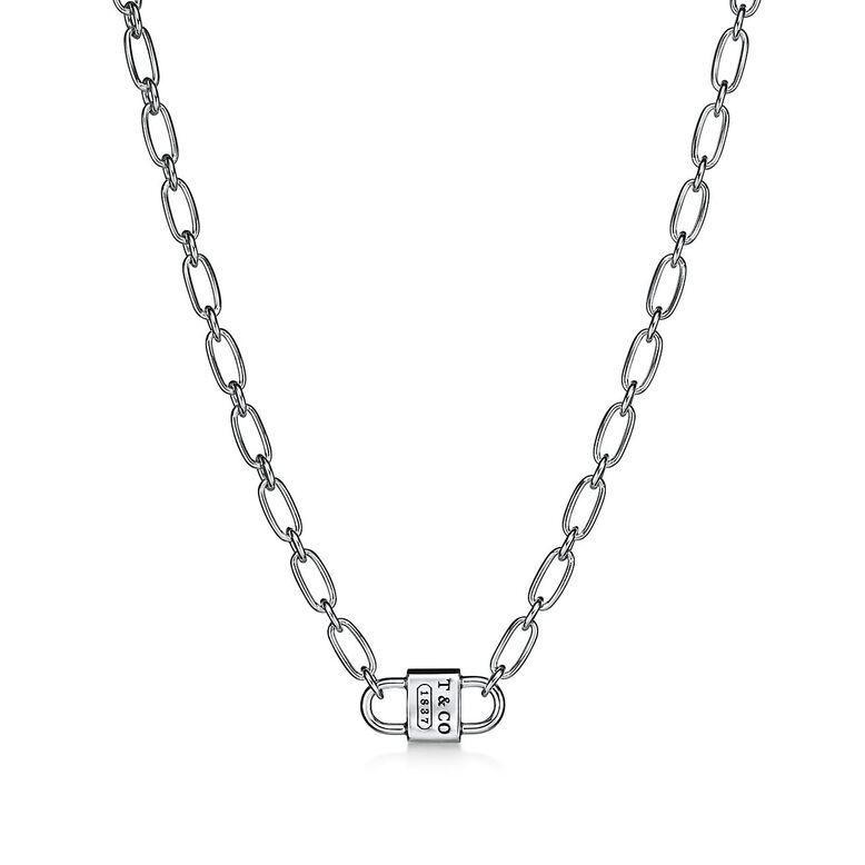 Tiffany 1837&trade; Small Double Lock Necklace in Sterling Silver - Size 16 in, , hi-res