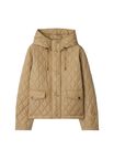 Cropped Quilted Nylon Hooded Jacket