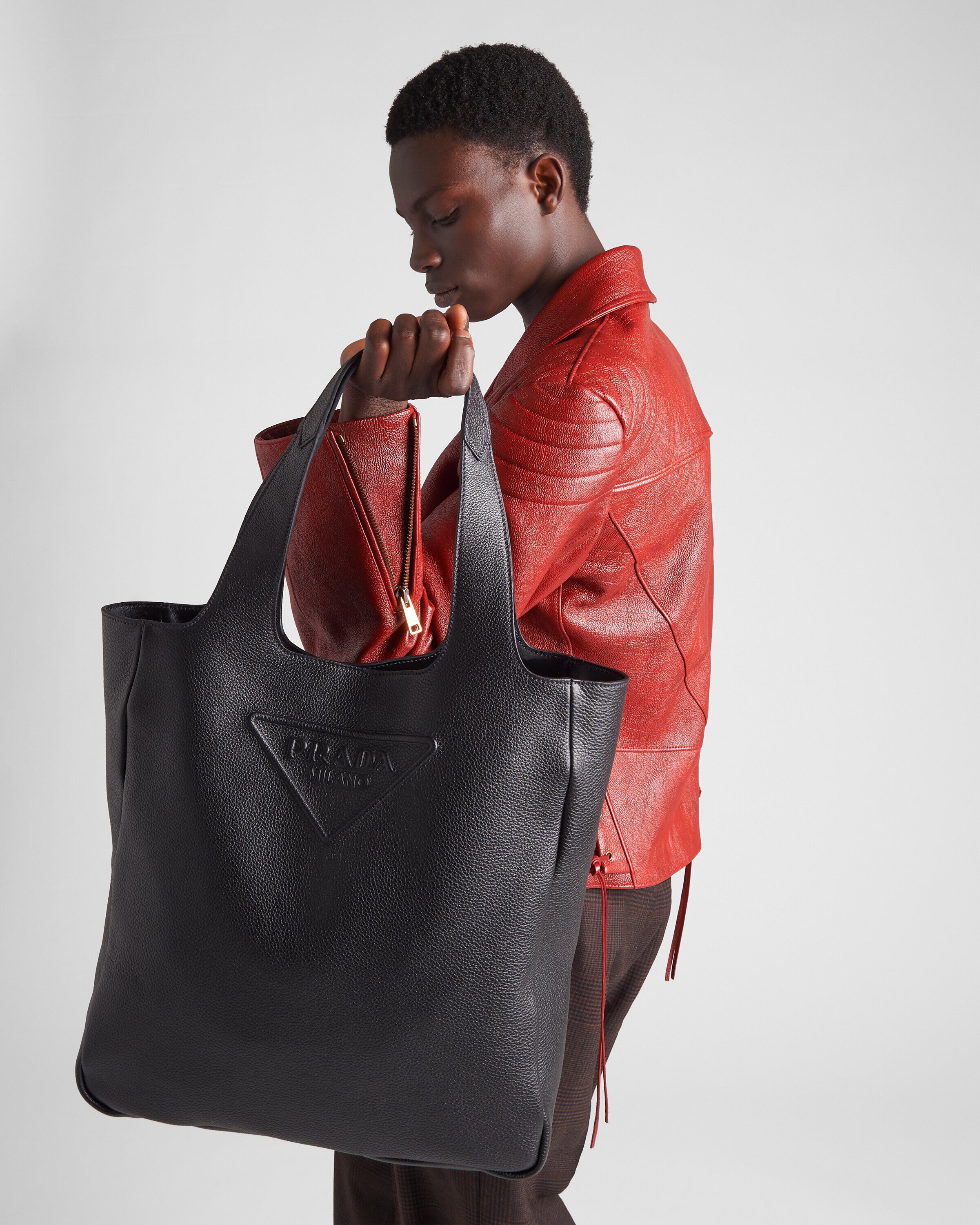 Prada calf leather tote bag clearance