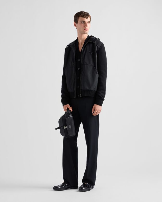 Re-Nylon and Saffiano leather shoulder bag, , hi-res