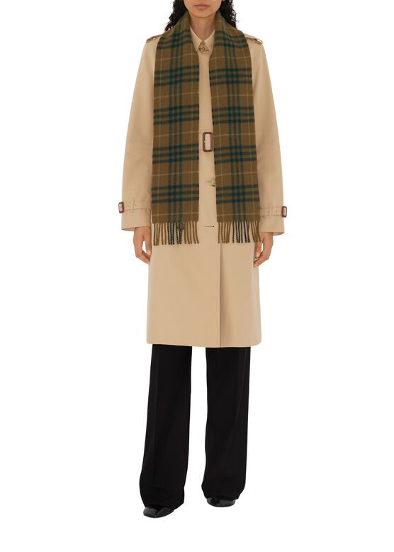 Narrow Check Cashmere Scarf, , hi-res