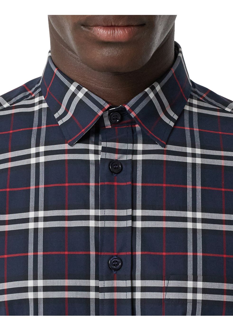 Burberry Small Scale Check Stretch Cotton Shirt Tops | Heathrow Boutique