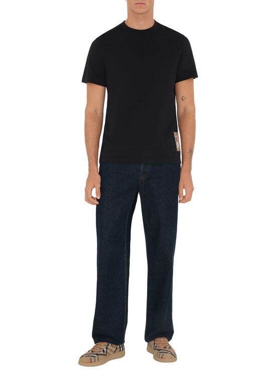 Check Label Cotton T-shirt, , hi-res