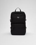 Re-Nylon and Saffiano leather backpack, , hi-res