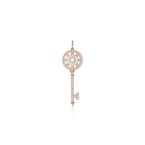Tiffany Keys petals key pendant in 18k rose gold with diamonds, medium.