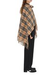 Check Wool Cashmere Cape, , hi-res
