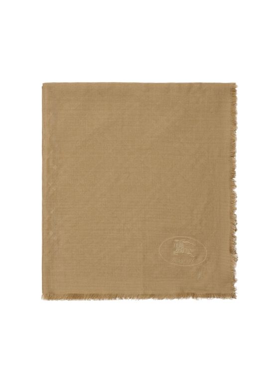 Wide Check Wool Silk Scarf, , hi-res