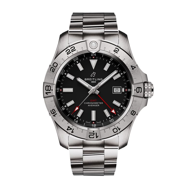 Avenger Automatic GMT 44mm Mens Watch Black Stainless Steel, , hi-res