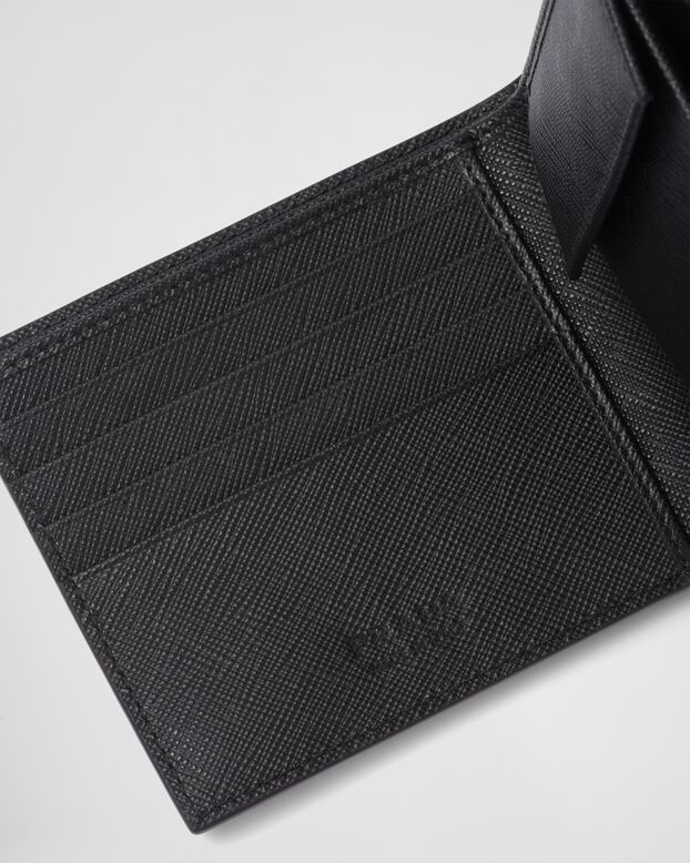 Saffiano leather wallet with coin purse, , hi-res