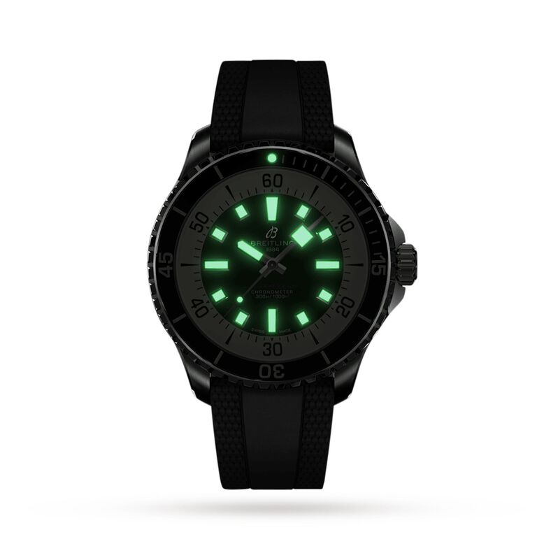 Superocean Automatic 44 Stainless Steel Rubber Strap Watch, , hi-res