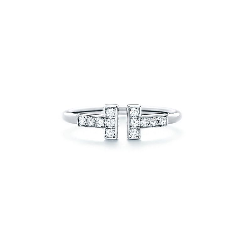 Tiffany T Diamond Wire Ring in White Gold - Size 4 1/2, , hi-res