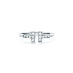 Tiffany T diamond wire ring in 18k white gold - Size 4 1/2, , hi-res