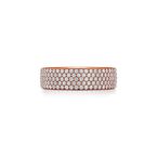 Tiffany Metro Five-row Ring in Rose Gold with Diamonds - Size 6