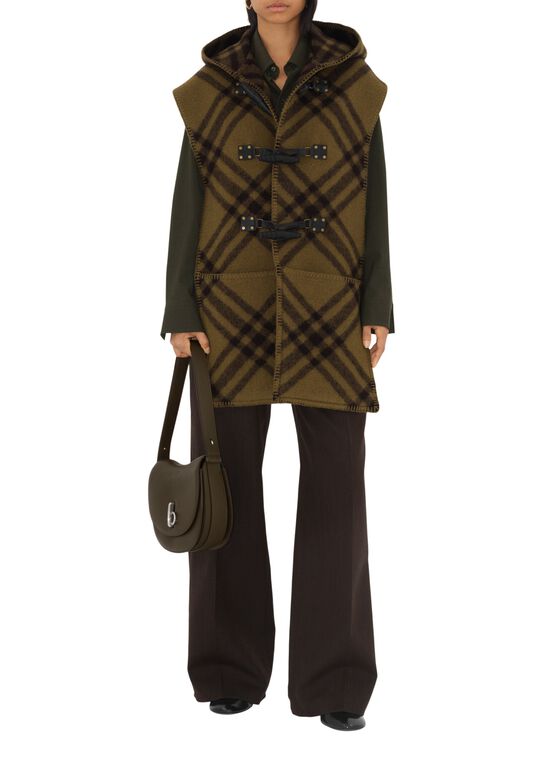 Check Wool Cape, , hi-res